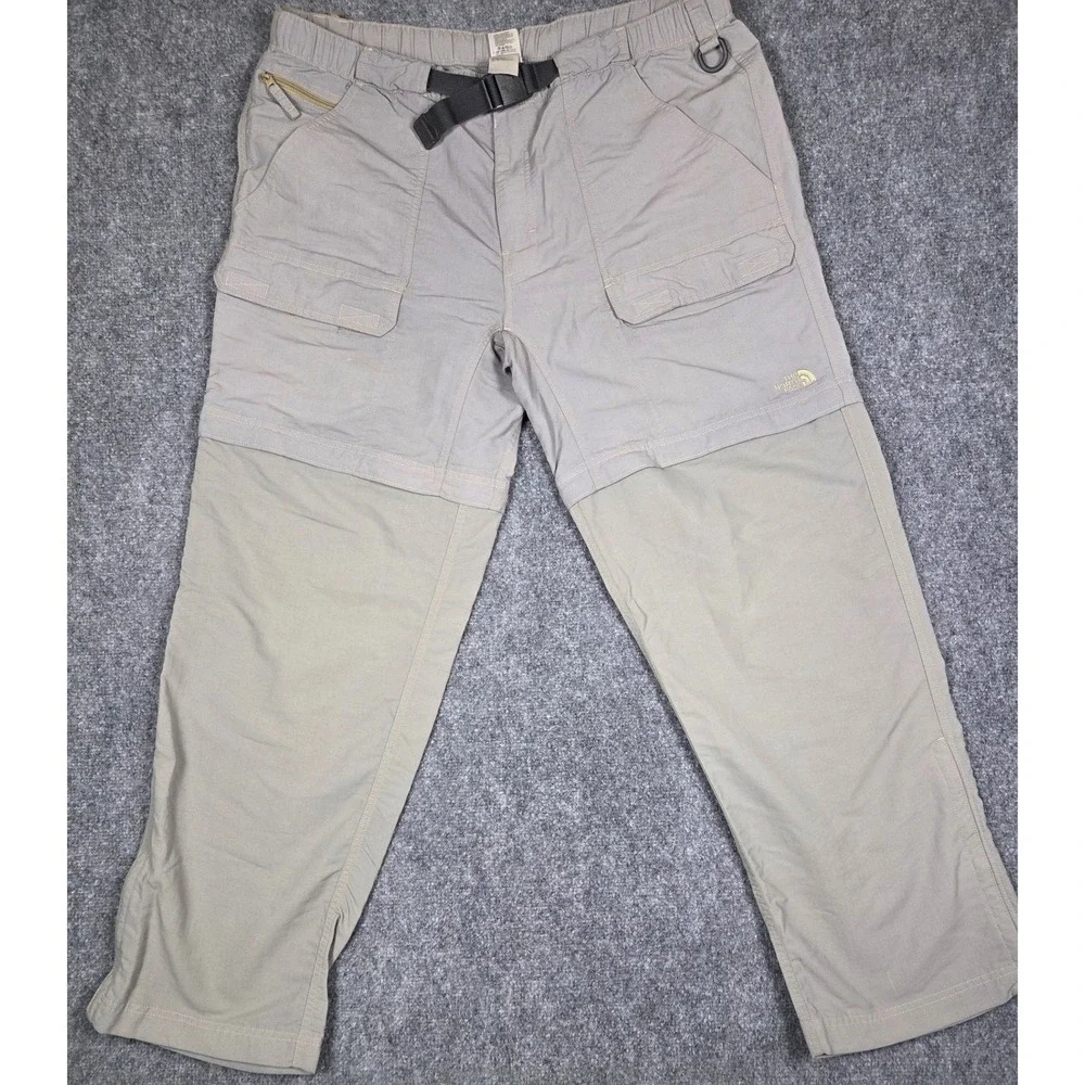 The North Face Convertible Hiking Pants Mens XL Gray Zip Off Cargo Trekking - Picture 2 of 12